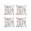 Set of 4 White Boho Chic Printed Pillow Covers