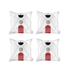 Set of 4 White Eclectic Printed Pillow Covers