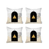 Set of 4 Yellow Geometric Printed Pillow Covers