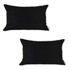 Set of 2 Black Solid Lumbar Pillow Covers