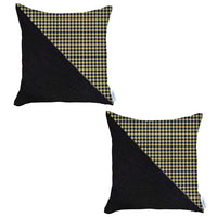 Set of 2 Yellow Houndstooth Pillow Covers