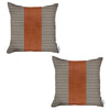 Set of 2 Brown Checkered Faux Leather Pillow Covers