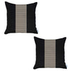 Set of 2 Black and Tan Houndstooth Pillow Covers