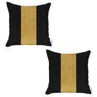 Set of 2 Black and Yellow Center Pillow Covers