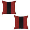 Set of 2 Red and Black Center Pillow Covers