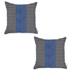 Set of 2 Blue Houndstooth Pillow Covers