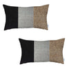 Set of 2 Brown Segmented Lumbar Pillow Covers