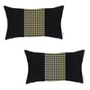 Set of 2 Yellow Mid Houndstooth Lumbar Pillow Covers