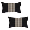 Set of 2 Tan Mid Houndstooth Lumbar Pillow Covers