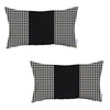 Set of 2 Black Houndstooth Lumbar Pillow Covers