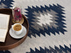 2’ x 4’ Blue and Gray Kilim Pattern Area Rug