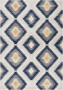 4' X 6' Blue Ikat Kilim Area Rug