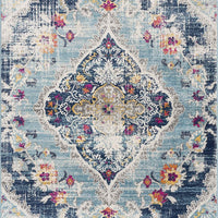 2’ x 4’ Blue Distressed Medallion Area Rug