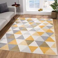 5’ x 8’ Yellow Triangular Lattice Area Rug