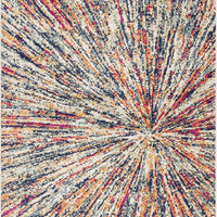 2’ x 4’ Cream Celestial Burst Abstract Area Rug