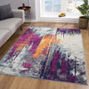 4’ x 6’ Gray and Magenta Abstract Area Rug