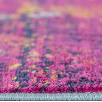 8’ x 11’ Gray and Magenta Abstract Area Rug