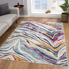 2’ x 4’ Blue and Gold Zebra Pattern Area Rug