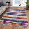 2’ x 4’ Multicolor Irregular Striped Area Rug