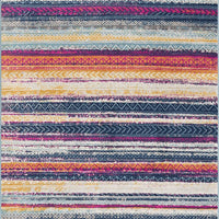 2’ x 4’ Multicolor Irregular Striped Area Rug