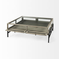 Rustic Gray Brown Shadowbox Coffee Table