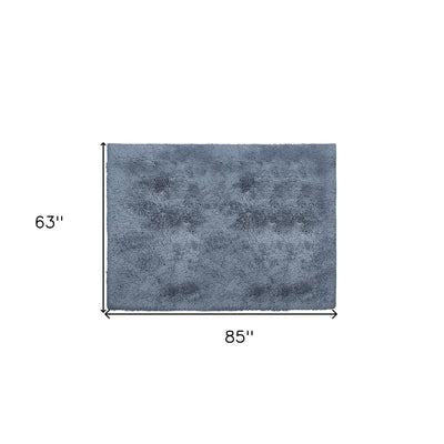 5' X 7' Gray Shag Non Skid Area Rug