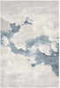 4’ x 6’ Gray and Blue Abstract Clouds Area Rug