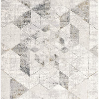 4’ x 6’ Gray and Ivory Abstract Distressed Area Rug