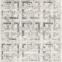 8’ x 11’ Gray and Ivory Abstract Distressed Area Rug