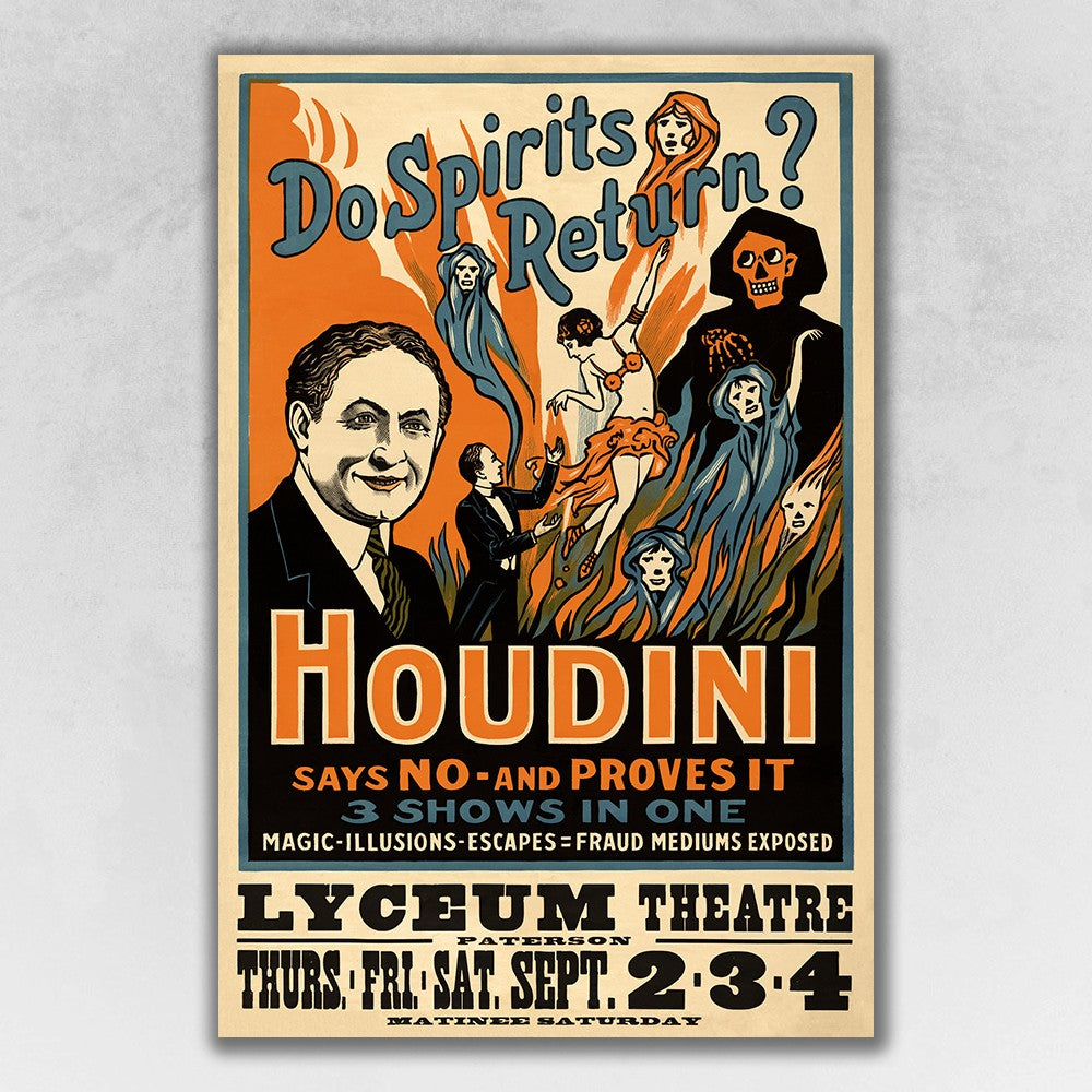 9" x 12" Houdini Spirits Vintage Magic Poster Wall Art