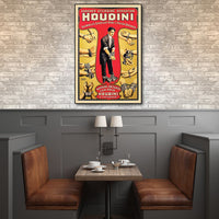 20" x 30" Houdini Handcuff King Vintage Magic Poster Wall Art