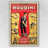 16" x 24" Houdini Handcuff King Vintage Magic Poster Wall Art