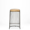 Wood and Metal Wire Design Counter Stool