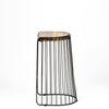 Wood and Metal Wire Design Counter Stool