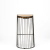 Wood and Metal Wire Design Counter Stool