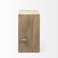 26" Minimal Light Brown Wood Counter Stool