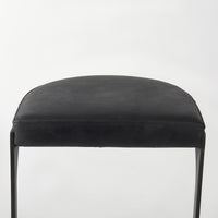 Black Leather C Shape Metal Bar Stool