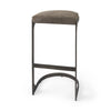 Dark Brown Leather C Shape Metal Bar Stool