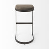 Dark Brown Leather C Shape Metal Bar Stool