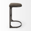 Dark Brown Leather C Shape Metal Bar Stool