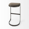 Dark Brown Leather C Shape Metal Bar Stool