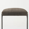 Dark Brown Leather C Shape Metal Bar Stool