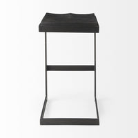 30" Black Cheeky Wood and Metal Bar Stool