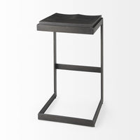 30" Black Cheeky Wood and Metal Bar Stool