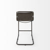 Dark Brown Leather Iron Framed Counter Stool