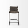 Dark Brown Leather Iron Framed Counter Stool