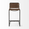 Light Brown Leather Iron Framed Bar Stool