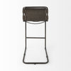 Dark Brown Leather Iron Framed Bar Stool