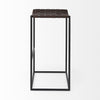 Dark Brown Woven Leather Bar Stool