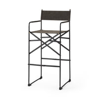 Espresso Leather Director's Chair Bar Stool